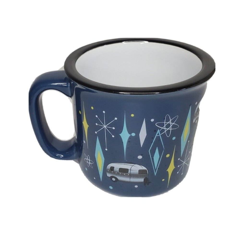 CAMP CASUAL CC-004VB Blue Atomic Airstream Coffee Mug Ceramic Holds 15 FL OZ